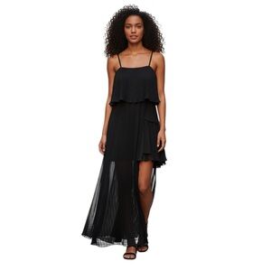 BCBGeneration Woman’s Black Pleated Maxi with Side Cut Out size 0